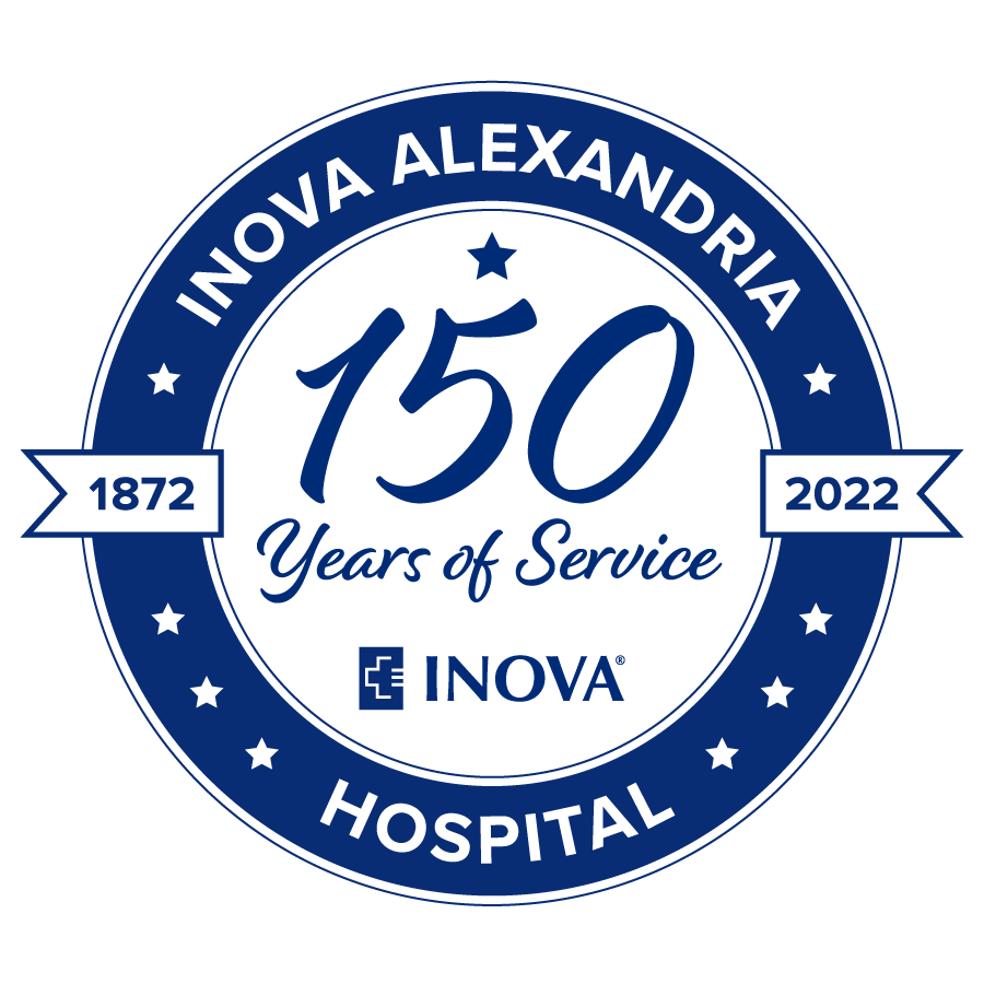 Inova Alexandria Hospital 150 year anniversary badge