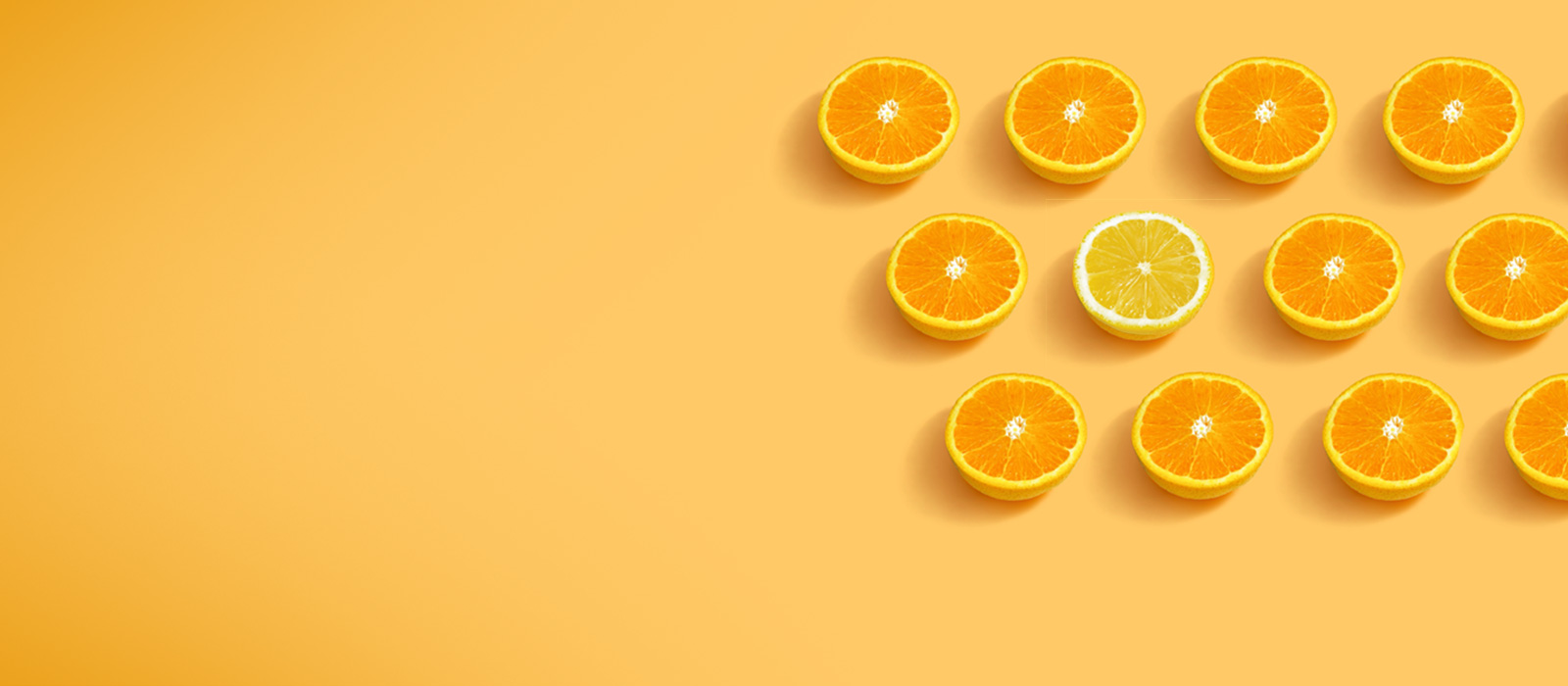 oranges and a lemon concept