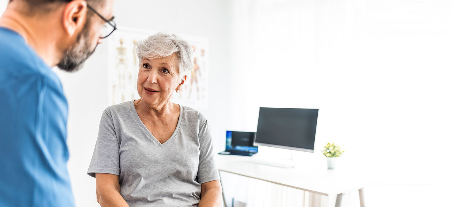 Mature female patient consulted by her physician