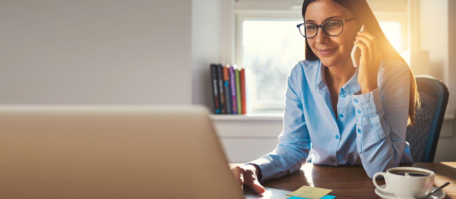 Employee Assistance representative talking to customer on phone