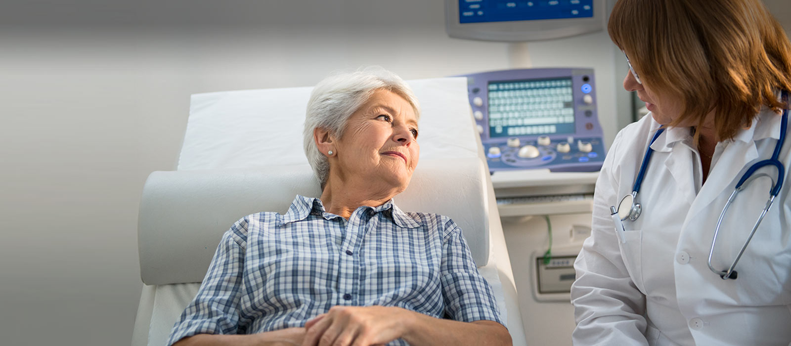 Senior female consulted by a doctor