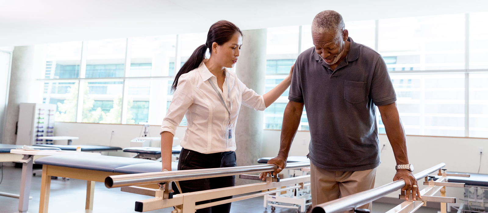 Rehab patient and doctor
