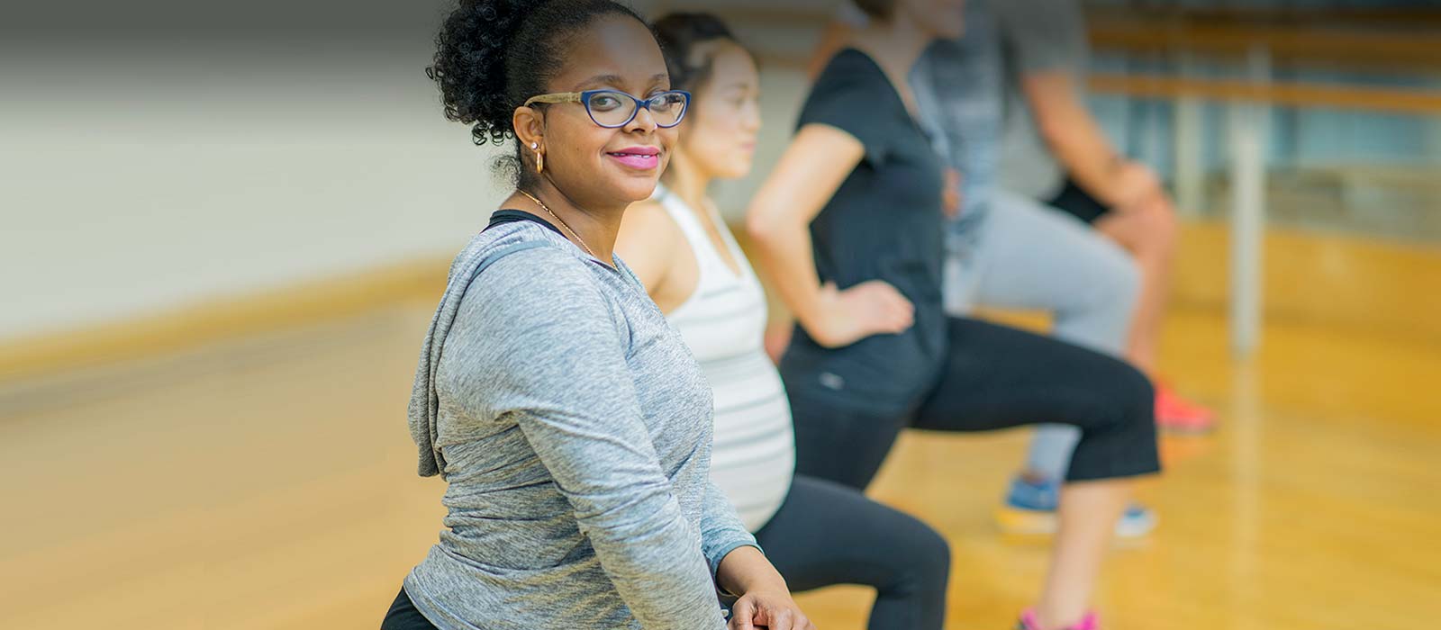 Pregnant  women in fitness class