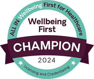 WellBeing First Champion award badge