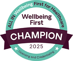 WellBeing First Champion award badge