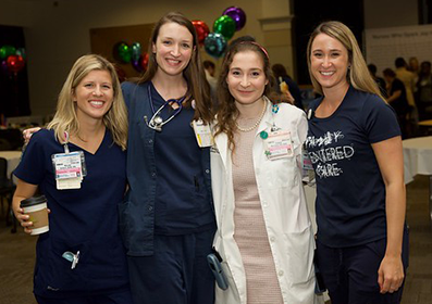 four nurses at awards event