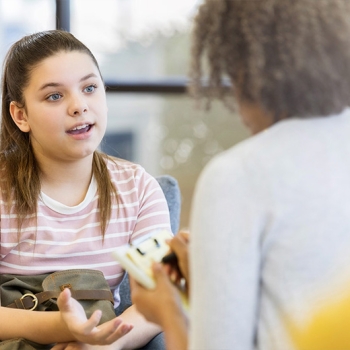 teen conversation with counselor