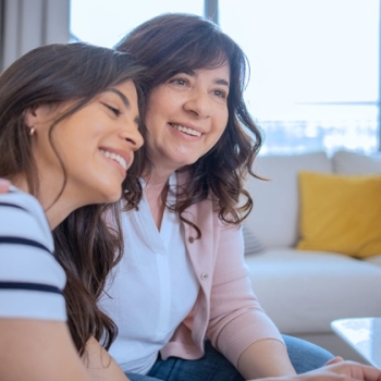 Two women interacting
