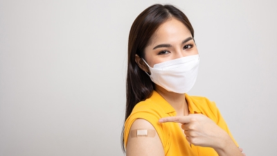 woman after flu shot