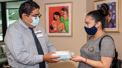 woman and healthcare provider