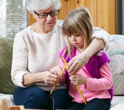 Grandma spending time with little girl