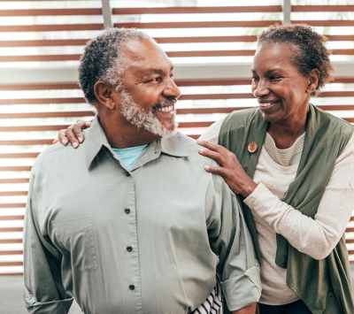 happy mature black couple