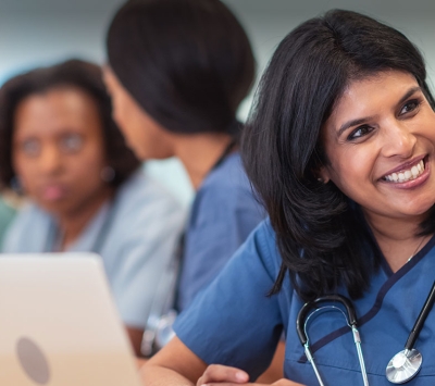 Medical team members conversation