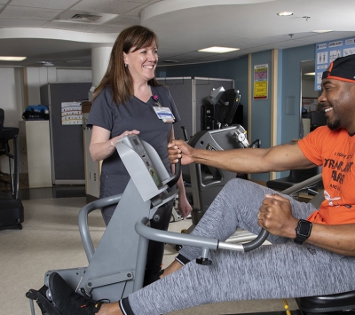 Male lung patient rehab 