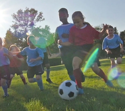 Youth soccer game 