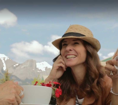 Female friends enjoying conversation
