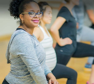 Pregnant  women in fitness class
