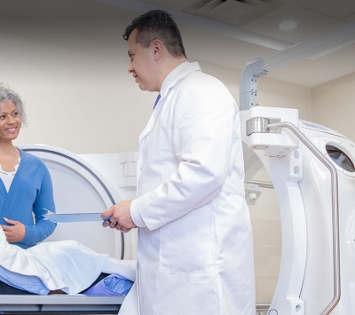 Medical team consulting patient and family 