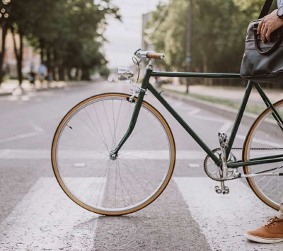 man with bicycle