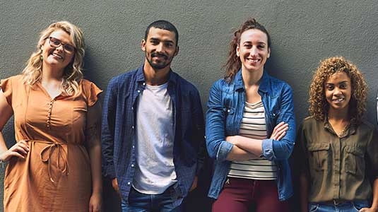 Group of diverse people side by side