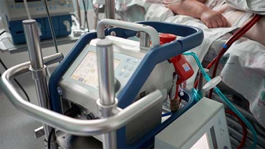 ECMO machine attached to patient