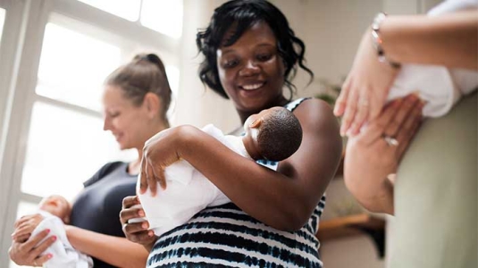 women at a childbirth class