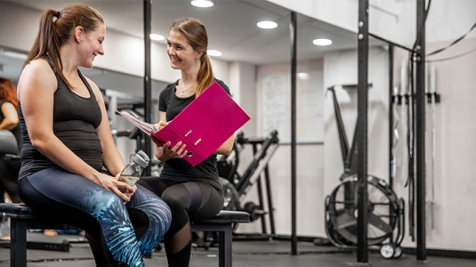 woman receiving personal training