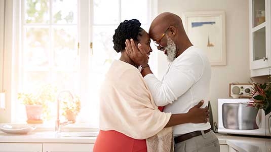 Couple grateful to have each other.