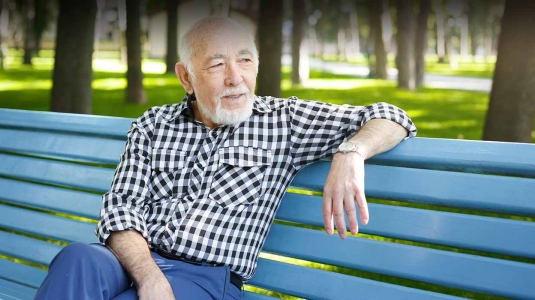 older man on bench