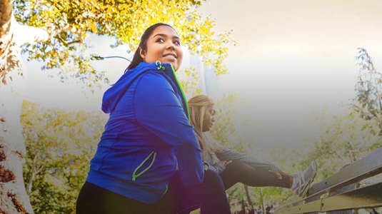 Women exercising outdoors