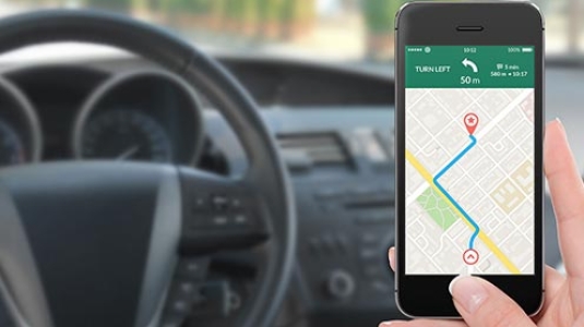GPS device in car