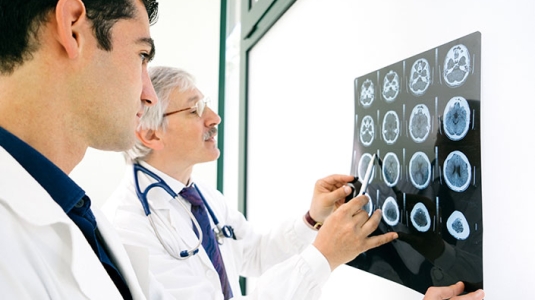 Student with a doctor 