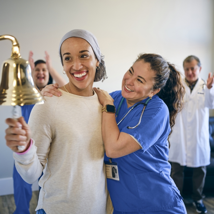 Happy, smiling patient and doctor